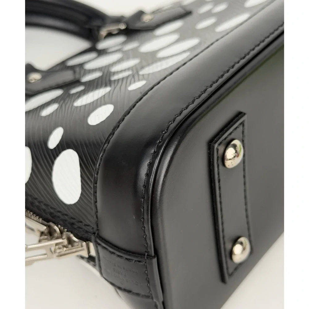 Louis Vuitton x Yayoi Kusama Alma BB Handbag in Black Epi Leather NFC B9 - Picture 5 of 16